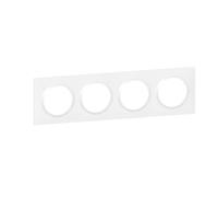 Legrand 600804 Plaque carrée dooxie, 4 postes, blanc