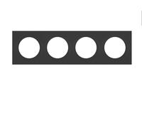 Schneider Plaque Styl Odace - 4 postes - Anthracite