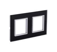 Zenitech - Plaque de finition double en verre Kalya - Noir Noir