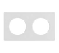 Plaque de finition double Fontini Dom blanc satin à composer