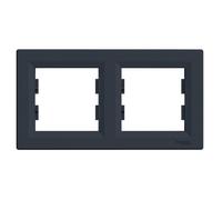 Plaque de finition double horizontale Anthracite Asfora Schneider