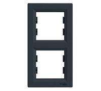 Plaque de finition double verticale Anthracite Asfora Schneider
