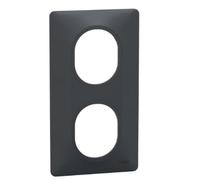 Plaque de finition double verticale Schneider Electric Ovalis anthracite