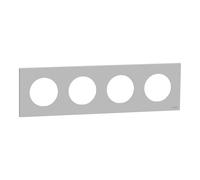 Plaque de finition en saillie 4 postes Schneider Electric Odace gris galet