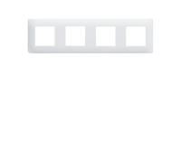 Hager Plaque 4 postes Essensya WE404 horizontale entraxe 71 mm Blanc