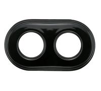 Plaque de finition Fontini Garby double Porcelaine noire