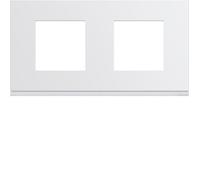 Plaque de finition - Hager - WXP0012 - 2 postes - Horizontale - Blanc Pure