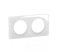 Plaque de finition laquée blanc émaillé Céliane - 2 postes LEGRAND