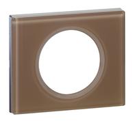 Plaque de finition - LEGRAND - Céliane - 1 poste - Verre - Marron moka