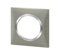 Legrand - Plaque carrée dooxie 1 poste finition effet inox brossé avec bague effet chrome