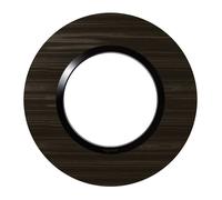 Plaque de finition - Legrand - Dooxie - Ronde - Effet bois ébène - 1 poste