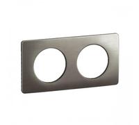 plaque de finition - 2 postes - acier satiné - legrand céliane cp1802