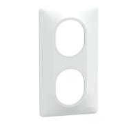Plaque de finition - Ovalis - 2 postes - entraxe 71 mm - blanc - intérieur