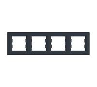 Plaque de finition quadruple horizontale Anthracite Asfora Schneider