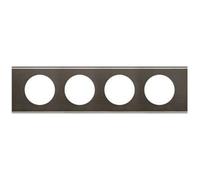 Plaque de finition quadruple Legrand C?liane mati?re black nickel