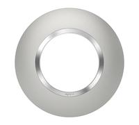 Legrand Plaque de finition Dooxie ronde 1 poste aluminium avec bague chromée