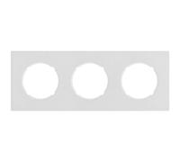 Plaque de finition triple Fontini Dom blanc satin à composer