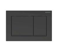 Geberit Omega 20 Square Plaque de commande 115080161 Plaque/bouton laqué noir mat, bandes noires, pour double chasse