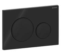 Geberit Plaque d'actionnement Sigma 20 115882DW1, bouton noir, anneau noir mat, double chasse d'eau