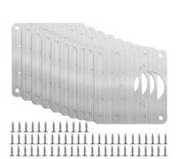 Plaque de fixation pour réparation de charnière Lot de 2, 4, 6 ou 10 plaques réparation for charnières tiroir et meuble en acier inoxydable, avec support fixation plat à vis(10Pcs)