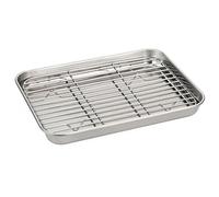 Plaque de four, plaques de cuisson en acier inoxydable, grille refroidissement 9x7 pouces, plaque four polyvalente pour la cuisson du rôtissage à la vapeur