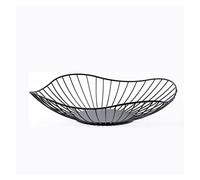 Plaque de fruits décoratifs, Bol de stockage de collations créatives à la maison, panier de vidange de pain, plateau d'exposition de collations de Table, assiettes de panier de fruits décoratifs(Black