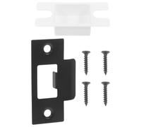 Plaque de Gâche de Porte en Métal Noir, T Formé, Vis | Verrouillage Fluide, Installation Simple, Serrures de Chambre et Pênes de Porte en Bois, Boîte Incluse