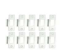 Plaque de gâche de remplacement de loquet tubulaire Standard, plaqué nickel, 5/10 pièces