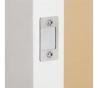 Plaque de gâche en acier inoxydable pour réparer les loquets mal alignés, compatibilité avec les grands trous, gâche de cadre à bord étroit (1 pièce, noir et vis)