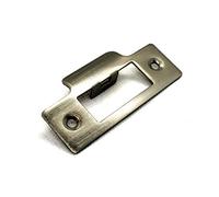 Plaque de gâche simple brossée 75,5 mm de long x 25 mm de large, largeur totale de la plaque 38 mm pour serrure à mortaise ou loquet tubulaire (acier inoxydable brossé)