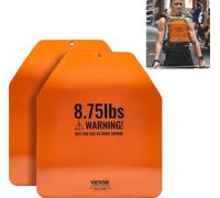 Plaque de gilet de poids VEVOR, 3,97 kg x 2 pièces. Disques d'haltères de haute qualité en acier avec contours ergonomiques - WOD, musculation, course, fitness