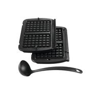 Plaque de gril à gaufres - TEFAL - XA724810 - 2 plaques à gaufres - Louche incluse - Noir