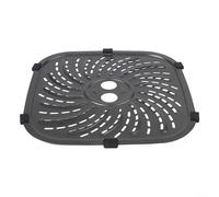 Plaque de gril de rechange pour friteuse PowerXL Air Fryer Pro en acier carbone avec revêtement anti-adhésif et languettes en caoutchouc intégrées pour une manipulation facile (24 x 24 cm)