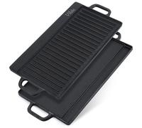 Plaque de Gril Fonte Double Face 50,5x23,5cm Poêle à Griller Cuisine BBQ