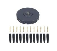 Plaque de grille compacte HF à ondes courtes pour Ma-12 - 50 cm de diamètre - Collecteur en alliage d'aluminium avec 12 fiches banane de 4 mm et piquets de terre (clou + disque)