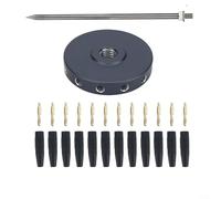 Plaque de grille de terre portable pour antenne MA12 HF à ondes courtes avec clou de mise à la terre en aluminium et 12 fiches bananes pour une connexion radio mobile sécurisée (clou de terre + disque