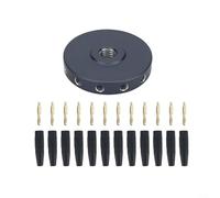 Plaque de grille de terre portable pour antenne MA12 HF à ondes courtes avec clou de mise à la terre en aluminium et 12 fiches bananes pour une connexion radio mobile sécurisée (disque réseau)