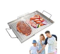 Plaque De Grille - Plaque De Grill Barbecue | Grilles Indoor Pour Cuisine | Studio Top Cridle | Outils De Cuisson En Acier Inoxydable Avec Anses, Ustensiles De Barbecue Pour Cuisine Intérieure De Ca