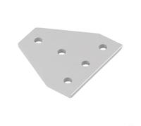 Plaque de joint robuste avec cinq trous pour des connexions profilées en aluminium plus solides (argent 2020)