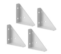 Plaque de jonction supports d'angle en fer 66x35mm, blanc/noir, 5 trous, panneau de protection d'angle à 90 degrés for accessoires de quincaillerie domestique 4 pièces(2)
