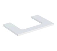 Geberit Plaque de lavabo ONE pour lavabo à poser, 75x3x47 cm, découpe centrale, blanc laqué mat