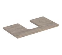 Plaque de lavabo Geberit ONE, découpe au centre, pour lavabo à poser en forme de coupe, 90x3x47cm, 505273006, Couleur: Structure en bois de noyer hickory / mélamine - CM