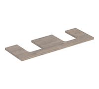 Geberit One plan de lavabo 505276006 135 x 3 x 47 cm, structure en noyer hickory/mélamine, double découpe