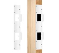 Plaque de loquet de porte à double trou, plaque de gâche réglable pour la sécurité de la maison, plaques de gâche 2 en 1 améliorées pour portes extérieures ou intérieures (blanc)