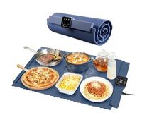 Plaque de maintien au chaud électrique en silicone pour aliments, 5 températures et 4 minuteries, plaque de maintien au chaud portable pliable pour garder au chaud ou décongeler 65 x 39 cm