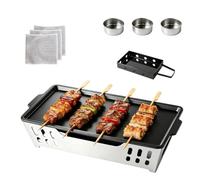 Plaque de maintien au chaud pour barbecue - Récipient de maintien au chaud pour aliments et aliments au barbecue - Plaque de maintien au chaud en aluminium antiadhésive avec trois porte-bougies