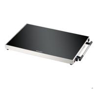 ROMMELSBACHER Plaque chauffante WPR 407/E Gastro - Verre tressé de sécurité en acier inoxydable - Réglable en continu - 40 à 105 °C - Surface 61 x 41 cm - Pour récipient 1/1 GN - Bouton marche/arrêt