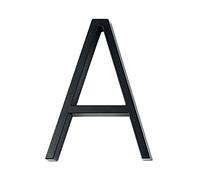 Plaque de maison flottante 3D de 12,7 cm avec lettres ABC de 0 à 9 en métal numérique moderne pour extérieur, plaque nominative extérieure en alliage noir, montée à vis, pour Yard Street (lettre A)