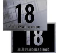 Plaque de Maison | Numéro de rue adhésif | MIROIR 215 x 150 | Matériaux durables et inoxydables | Fabriqué en France