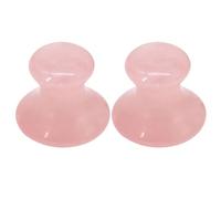 Plaque de Massage Gua Sha Rose en Cristal Poudre, Lot de 2 | Visage, Cou, Épaules, Pieds et Dos, Forme Champignon, Présent Bien-être, Usage Manuel